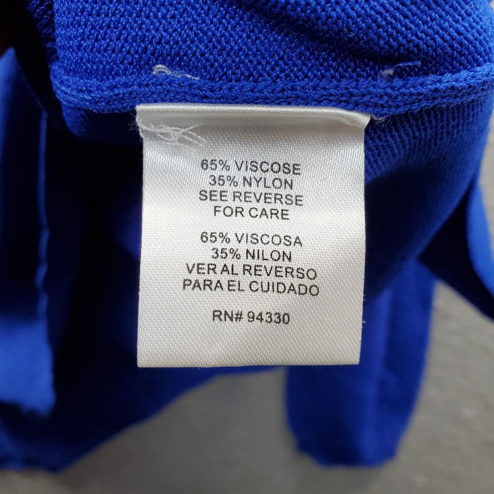 ONE A Sweater Womens XL Blue Knitted Cold Shoulder Sleeve High Low‎ Round Neck - Picture 7 of 7